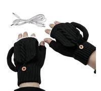 Gants Chauffants USB - 125 G, Gants Thermiques, Confortables | Chauffage Double Face, Mitaines Chauffantes, Tricoté Pour Clavier, Jeu, Frappe, Intérieur Et Extérieur, Cadeau D'hiver Par Temps Fro