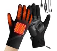 Gants chauffants USB étanches pour écran tactile avec 3 niveaux de chaleur | 3 réglages de température réglables, chauffage de la main et cinq doigts, écran tactile compatible pour les activités par