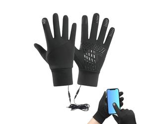 Gants chauffants USB - Fibre de polyester | Gants thermiques d'hiver plus velours chaud imperméable coupe-vent | Moufles chauffantes avec batterie externe USB Chargeur d'ordinateur pour le cyclisme