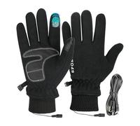 Gants chauffants USB - Gants chauffants électriques d'hiver avec écran tactile - Moufles thermiques coupe-vent pour hommes, femmes et adolescents - 1 paire pour la conduite, la course, les sports de