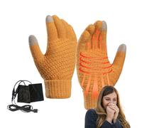 Gants chauffants USB - Moufles chauffantes en velours alimentées par USB | Gants thermiques à écran tactile, fournitures d'hiver tricotées pour adultes
