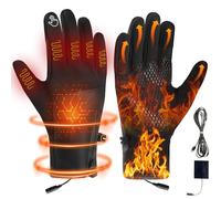 Gants chauffants USB pour hommes Femmes Mits de chauffage électriques à doigt complet,3 réglages de température réglables,imperméable et résistant au vent,Gants d'hiver thermiques pour le ski,le vélo