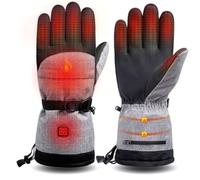 Gants chauffantsécran Vélo d’équitation Gants Chauffants électriques imperméables améliorés Coupe-Vent et antidérapants Sports de Plein air adaptés (Gants Chauffants + Batterie 4000mAh / Gris)