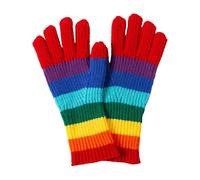 Gants Chaus Pour Femmes - Moufles Élastiques Tactiles à Rayures Arc-en-| Gants Hiver Pour Hommes En Tricot Chaus | Pour Hommes, ames, Course, Conuite, Ranonnée, Patinage, Pêche, Extérieur, Navettage,