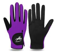 Gants Cheval Equitation Femme Quotidien ÉQuestre Fille Paire De Valeur, Prise en Confortable Riders Trend Durable Et Respirante Filles Poney ExtÉRieur Mitts (L, Violet)