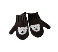 Gants confortables avec sangle de suspension pour tout-petits de 2 à 5 ans, gants chauds et doux en fibre de tissu tricoté, accessoire d'hiver, gants thermiques doux pour tout-petits, café, taille