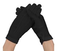 Gants Coton Noir de Robe Courte Gants Formels pour Femmes avec Poignets à Pression Costume de Mime Uniforme Gants de Cosplay pour la Manipulation de Bijoux