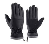Gants coupe-vent Gants antidérapants chauds imperméables d'extérieur et d'hiver Gants d'équitation pour adultes Gants longs Rouge (noir, taille unique)