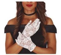 gants court dentelle polyester 22cm blanc femme - guirca 17859 Blanc G
