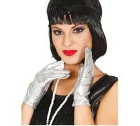 Gants courts argent métallisé pour femme - Marque - Modèle - Intérieur - Gris - 18 ans