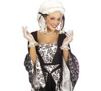 Gants Courts Dentelle Blanche Femme Taille Unique Blanc