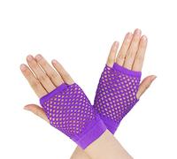 Gants courts en résille, 1 paire Jaune gants en nylon percés sans doigts en maille funky rétro élégant extensible opéra soirée des années 1920 gants pour les fournitures de fête des années 80 90