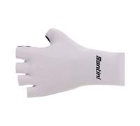 Santini Madss Short Gloves Blanc M White