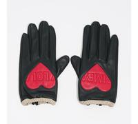 Gants cuir cœur contrastant M