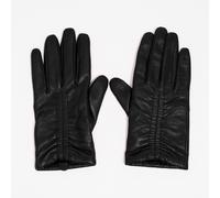 Gants cuir froncé noirs M