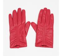 Gants cuir froncé rouge M