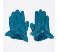 Gants cuir nœud bleus M
