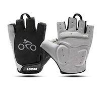 Gants Cyclisme de Vélo Demi Doigt, Gants de Sport d'été pour Homme Femme,Antichoc Respirant Mitaine Cycliste, Gant pour Eté Vélo VTT Cycliste Escalade Randonnée, Gris, L