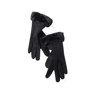 Gants d‘hiver pour femme Gants d'hiver épais en peluche for femmes, gants d'extérieur daim chaud, de conduite for écran tactile, mitaines cyclisme sport(Black)