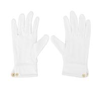Gants d'arbitre de billard professionnels, blancs de qualité supérieure, avec manchette à pression, pour billard anglais, snooker, en polyester et coton, 2 pièces