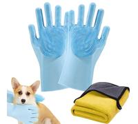 Gants de bain pour chiens | Gants de Lavage pour Animaux en Silicone,Douceur Des Poils Morts Pour Petits Animaux Chiots Chats Douche Quotidienne Extérieur Vaisselle Voiture