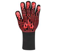 Gants De Barbecue 1 Paire de Gants Four for BBQ, résistants aux Hautes températures, 800 degrés, ignifuges, Anti-Isolation Thermique, for Micro-Ondes, for la Cuisson(Red C)