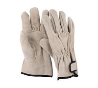 Gants de barbecue anti-brûlure en cuir de vache pour griller, cuisiner et cuire au four (jaune)