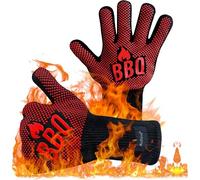 Gants de Barbecue, Gants de Four Anti-Chaleur Jusqu'à 800°C Universel Gants de Cuisine Résistant à la Chaleur et Antidérapants Gants pour BBQ Grill Four Cuisine et Cheminée [1 Paire]