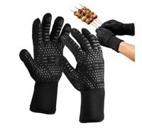 Gants De Barbecue - Longs, Antidérapants, Résistants À La Chaleur Jusqu'à 1472 °F | Mitaines De Cuisson Réutilisables Pour Poêle, Cheminée, Feu De Camp En Plein Air, Préparation Des Aliments De Campin