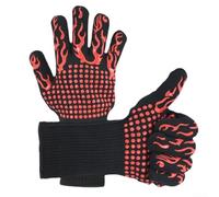 Gants de barbecue résistants à la chaleur avec poignée en silicone et manchette étendue pour la protection des avant-bras, conçus pour une manipulation sûre pendant la cuisson à haute température