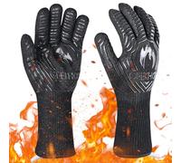 Gants de Barbecue Résistants à la Chaleur : GEEKHOM Gants en Silicone Infrarouge 800°C, Antidérapants, Certifiés EN410, Professionnels pour Cuisson, Grillade, Four et Cheminée