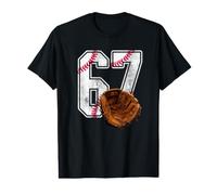 Gants de Baseball 67 Chiffres Vintage Six Seven Funny Sports T-Shirt Graphique avec Valeur