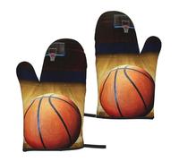 Gants de basket-ball Arena Aking - Isolation thermique - Résistants à la chaleur - Imperméables - Gants de four - Motif imprimé - Gants en polyester - Ensemble de gants de boulangerie spécifiques