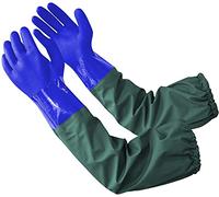 Gants de bassin longs,68 cm de long,imperméables,en PVC,réutilisables,très résistants,gants en caoutchouc résistants aux produits chimiques,gants à bras complet pour pêche,industrie des machines