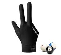 Gants de billard unisexes | Gants de sport | Tireurs de queue, main gauche/droite, taille universelle, piscine à 3 doigts pour sports de carambole