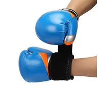 Gants de boxe amortissants pour enfants, compression en éponge, bonne ventilation, ajustement, boxe thaïlandaise, taekwondo, sacs de sable, gants (bleu)