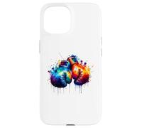 Gants de boxe colorés Splash Art Fighter Boxer Coque pour iPhone 15