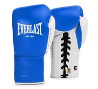 Everlast Powerlock OG Pro Fight Gants 8oz Bleu/Blanc à Lacets, Sac & Compétition, Mousse Avancée, Prise Ergonomique - Everlast