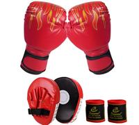 Gants de Boxe Enfant avec Pattes d'ours Boxes et Bande Boxes,Gants d'entraînement de Boxe,Cadeau pour Garçons et Filles âgés de 3 à 10 Ans (Noir)