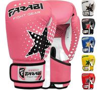 Gants de boxe enfant - FARABI SPORTS - STAR 6-OZ - Rose - Simili cuir - Pouce attaché 6 OZ