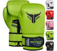 Gants de boxe enfant - Mytra Fusion - AL2 - 4 OZ - Simili cuir - Vert 6 OZ