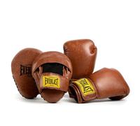 Everlast 1910 Classic Training Gants de Boxe et Gants de Concentration en Cuir avec Crochet et Boucle pour Sacs et Travail, équipement de Protection et Confortable - Équipement Authentique (Marron)
