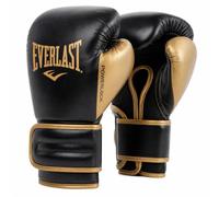 Everlast Gants de boxe Powerlock 2R 16oz doré/noir pour sac, pattes d'ours & sparring, avec Turnback
