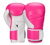 Gants de Boxe Gants de Boxe en Cuir PU, résistants à l'usure et Respirants, for l'entraînement Sanda, Gants Combat Protection épais(Pink,8oz)
