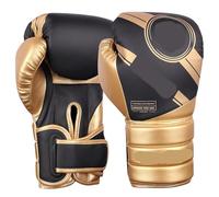 Gants de Boxe Gants de Boxe for Hommes et Femmes, for Adultes, entraînement Kickboxing,Muay Thai(Black Gold,10oz)