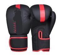 Gants de Boxe Gants de Boxe Professionnels 6/8/10/12/14 oz en PU, for Muay Thai, MMA, Kickboxing, Adultes, équipement d'entraînement au Sac Sable(Black Red,12oz)