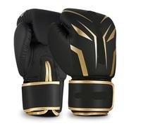 Gants de Boxe Gants de Boxe Professionnels for Adultes, 8/10/12/14/16 oz, Sanda, Muay Thai, entraînement, Sac Sable, Combat Libre, MMA(C-Black Gold,16oz)