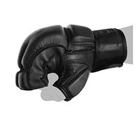 Gants de boxe Legend MMA en cuir véritable de qualité professionnelle pour l'entraînement - Boxe, MMA, Muay Thai, Kickboxe, boxe libre, sport de combat - Gants pour sac de sable, Noir , s