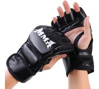 Gants de boxe mi-doigts, gants MMA, gants de sac de frappe UFC Muay Thai, gants épaissis pour adultes pour sac de frappe, sparring, combat Blanc,jaune,rouge,bleu,Beige,gris,Kaki,Bleu ciel,brun,vert fo