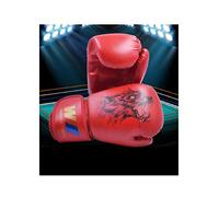 Gants de Boxe, modèle passionné de Loup Sang Arts Martiaux de Combat Taekwondo Muay Thai Formation Gants Sacs de Sable pour Les Adultes et Enfants- 4 Tailles,Rouge,8oz